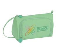 Safta MUNICH PISTACHO - Portatodo con Bolsillo Desplegable Lleno, Estuche Infantil, Estuche Niño, Ideal para Niños en Edad Escolar, Cómodo y Versátil, Calidad y Resistencia, 20x8.5x11 cm, Color