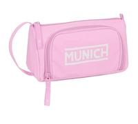Safta MUNICH ROSA - Portatodo con Bolsillo Desplegable Lleno, Estuche Infantil, Estuche Niño, Ideal para Niños en Edad Escolar, Cómodo y Versátil, Calidad y Resistencia, 20x8.5x11 cm, Color