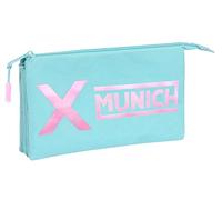 Safta MUNICH SKY - Portatodo Triple, Estuche Infantil, Estuche Niño, Ideal para Niños en Edad Escolar, Cómodo y Versátil, Calidad y Resistencia, 22x3x12 cm, Color