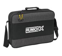 Safta M385 612500385, Munich Topo-Cartera Extraescolares, Maletín Portatodo, Bandolera, Cómoda y Versátil, Calidad y Resistencia, 38x6x28 cm, Color Unisex niños, Negro, M