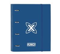 Safta MUNICH ULTRAMAR - Carpeta 4 Anillas de 35 cm con 100 Hojas A4, Ideal para Niños de Diferentes Edades, Cómoda y Versátil, Calidad y Resistencia, 27x3.5x32 cm, Color