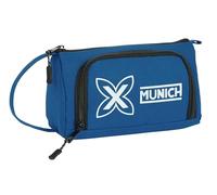 Safta MUNICH ULTRAMAR - Portatodo con Bolsillo Desplegable Lleno, Estuche Infantil, Estuche Niño, Ideal para Niños en Edad Escolar, Cómodo y Versátil, Calidad y Resistencia, 20x8.5x11 cm, Color
