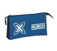 Safta MUNICH ULTRAMAR - Portatodo Triple, Estuche Infantil, Estuche Niño, Ideal para Niños en Edad Escolar, Cómodo y Versátil, Calidad y Resistencia, 22x3x12 cm, Color