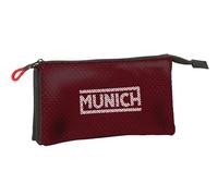 SAFTA Munich Vulcan - Portatodo Triple, Estuche Infantil, Estuche Niño, Ideal para Niños en Edad Escolar, Cómodo y Versátil, Calidad y Resistencia, 22x3x12 cm