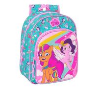 Safta MY LITTLE PONY MAGIC - Mochila Escolar Infantil Animada, Mochila Niño, Mochila Infantil, Adaptable a Carro, Ideal para Niños en Edad Escolar, Cómoda y Versátil, 26x11x34 cm, Color Rosa/turquesa