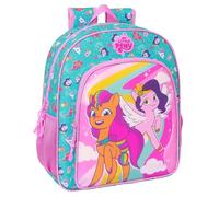 Safta MY LITTLE PONY MAGIC - Mochila Escolar Niño, Mochila Infantil, Adaptable a Carro, Ideal para Niños en Edad Escolar, Cómoda y Versátil, Calidad y Resistencia, 32x12x38 cm, Color Rosa/turquesa