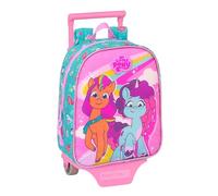Safta MY LITTLE PONY MAGIC - Mochila Guardería con Carro, Ideal para Niños de Diferentes Edades, Cómoda y Versátil, Calidad y Resistencia, 22x10x27 cm, Color Rosa/turquesa