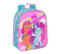Safta MY LITTLE PONY MAGIC - Mochila Infantil, Mochila Niño, Mochila Escolar, Adaptable a Carro, Ideal para Guardería, Cómoda y Versátil, Calidad y Resistencia, 22x10x27 cm, Color Rosa/turquesa