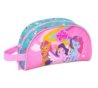 SAFTA MY Little Pony Magic - Neceser Grande Niño, Neceser Infantil, Adaptable a Carro, Ideal para Niños de 5 a 14 Años, Cómodo y Versátil, Calidad y Resistencia, 26x16x9 cm, Color Rosa/Turquesa