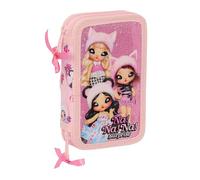 Safta NANANA Fabulous - Estuche Escolar Niño, Estuche con Colores, con 28 Útiles Incluidos, Ideal para Niños de 5 a 14 Años, Cómodo y Versátil, Calidad y Resistencia, 12.5x4x19.5 cm, Color Rosa