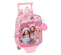 Safta NANANA FABULOUS - Mochila Guardería con Carro, Ideal para Niños de Diferentes Edades, Cómoda y Versátil, Calidad y Resistencia, 22x10x27 cm, Color Rosa
