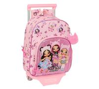 Safta NANANA FABULOUS - Mochila Infantil con Carro 705, Ideal para Niños de Diferentes Edades, Cómoda y Versátil, Calidad y Resistencia, 28x10x34 cm, Color Rosa