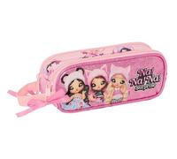 Safta NANANA Fabulous - Portatodo Doble Niño, Estuche Infantil, Estuche Niño, Ideal para Niños en Edad Escolar, Cómodo y Versátil, Calidad y Resistencia, 21x6x8 cm, Color Rosa