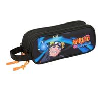 Safta Naruto - Portatodo Doble Niño, Estuche Infantil, Estuche Niño, Ideal para Niños en Edad Escolar, Cómodo y Versátil, Calidad y Resistencia, 21x6x8 cm