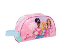 SAFTA | Neceser Adaptable a Carro Barbie Painterly, Organizador Escolar con Asa Lateral, Bolsillo Interior con Cremallera, Compartimento Principal Amplio, Bolsa de Aseo Escolar, Medidas 26x9x16 cm