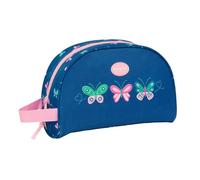 SAFTA | Neceser Adaptable a Carro Blackfit8 Mariposas, Organizador Escolar con Asa Lateral, Bolsillo Interior con Cremallera, Doble Compartimento, Bolsa de Aseo Escolar, Medidas 28x10x18 cm