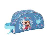 SAFTA | Neceser Adaptable a Carro Disney Frozen, Organizador Escolar Infantil con Asa Lateral, Compartimento Principal con Cremallera y Bolsillo Interior, Bolsa de Aseo Escolar, Medidas 26x9x16 cm
