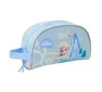 SAFTA | Neceser Adaptable a Carro Frozen Disney, Organizador Escolar Infantil, Asa Lateral, Bolsillo Interior con Cremallera, Cierre Superior, Bolsa de Aseo Escolar, Medidas 26x9x16 cm