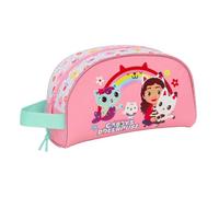 SAFTA | Neceser Adaptable a Carro Gabby’s Dollhouse, Organizador Escolar Infantil con Asa Lateral, Bolsa de Aseo Escolar, Medidas 26x9x16 cm