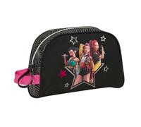 SAFTA | Neceser Adaptable a Carro K-Pop Demon Hunters Energy, Organizador Escolar Juvenil, Asa Lateral, Bolsillo Interior con Cremallera, Cierre Superior, Bolsa de Aseo Escolar, Medidas 28x10x18 cm