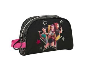 SAFTA | Neceser Adaptable a Carro K-Pop Demon Hunters Energy, Organizador Escolar Juvenil, Asa Lateral, Bolsillo Interior con Cremallera, Cierre Superior, Bolsa de Aseo Escolar, Medidas 28x10x18 cm