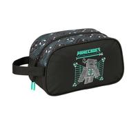 SAFTA | Neceser Adaptable a Carro Minecraft Screen, Organizador Escolar con Asa Lateral, Cremallera Superior, Estuche de Aseo Infantil y Juvenil, Bolsa de Aseo Escolar, Medidas 26x12x15 cm