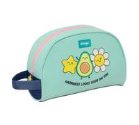 SAFTA | Neceser Adaptable a Carro Mr. Wonderful Estrella, Organizador Escolar con Asa Lateral, Bolsillo Interior con Cremallera, Estampado Aguacate y Flores, Bolsa de Aseo Escolar, Medidas 28x10x18 cm