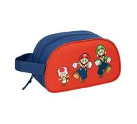 SAFTA | Neceser Adaptable a Carro Super Mario Mamma MIA, Neceser Escolar Infantil con Asa Lateral, Compartimento con Cremallera, Bolsa de Aseo Escolar, Medidas 26x12x15 cm