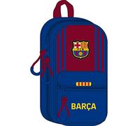 Safta Neceser con 4 Estuches y Útiles de F.C. Barcelona 1ª Equipación 21/22, 120x50x230 mm, Azul Marino/Granate