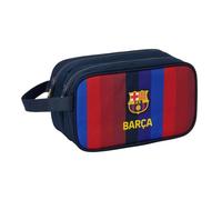 SAFTA | Neceser Doble FC Barcelona 1ª Equipación 26/27 Adaptable a Carro, 2 Compartimentos con Cremallera, Asa Lateral, Medidas 26x12.5x15 cm