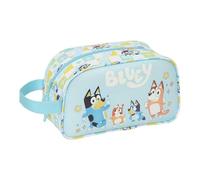 SAFTA | Neceser Escolar Bluey Ready Adaptable a Carro, Asa Lateral de Mano, Compartimento con Cremallera, Organizador Infantil para Vuelta al Cole, Bolsa de Aseo Escolar, Medidas 26x12x15 cm