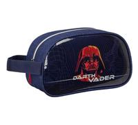 SAFTA | Neceser Escolar Star Wars Darth Vader Adaptable a Carro, 1 Asa Lateral de Mano, Compartimento con Cremallera, Bolsa de Aseo Escolar, Medidas 26x12x15 cm