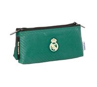 Safta | Neceser Pequeño Doble Bolsa de Aseo Real Madrid 22x8x10 cm Colegio | Tejido poliéster con costuras rematadas, piscina, viajes y campamentos, licencia oficial Real Madrid 2ª Equipación 26/27