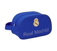 SAFTA | Neceser Real Madrid Adaptable a Carro, con Asa Lateral de Mano, Organizador Escolar con Cremallera, Compartimento Principal Amplio, Bolsa de Aseo Escolar, Medidas 26x12x15 cm
