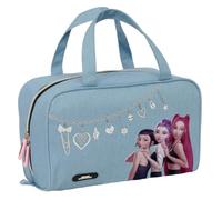 SAFTA | Neceser Rectangular K-Pop Demon Hunters Huntr/X, Organizador Interior, Compartimento Forrado con Cremallera de Gran Formato, Bolsa de Aseo Escolar, Medidas 31x14x19 cm