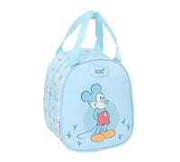 Safta | Neceser Termo Disney Mickey Mouse Baby, Bolsa Térmica Infantil con Interior Forrado de Aluminio Frío-Calor, Asa Superior, Cremallera, Color Azul Celeste, Vuelta al Cole, Medidas 19x14x22 cm