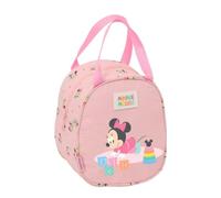 SAFTA | Neceser Termo Disney Minnie Mouse Baby, Organizador Infantil con Interior Forrado de Aluminio Frío-Calor, Asa de Mano Superior, Cierre con Cremallera, Color Rosa Estampado, Medidas 19x14x22 cm