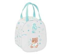 Safta | Neceser Termo Real Madrid Preescolar Blanca, Interior Forrado de Aluminio Frío-Calor, Asa de Mano Superior, Cremallera Resistente, Medidas 19x14x22 cm