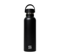 SAFTA NEGRO - Botella Termo, Botella de Agua, Acero Inoxidable, Doble Aislamiento, 12h de Bebida Caliente y 24h de Bebida Fría, 7.3x25 cm, 600 ml