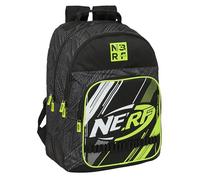 Safta NERF GET READY - Mochila Doble, Adaptable a Carro, Ideal para Niños de Diferentes Edades, Cómoda y Versátil, Calidad y Resistencia, 32x15x42 cm, Color Negro