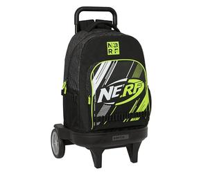 Safta NERF GET READY - Mochila Grande con Ruedas, Compact Evolución, Extraíble, Ideal para Niños de Diferentes Edades, Cómoda y Versátil, Calidad y Resistencia, 33x22x45 cm, Color Negro