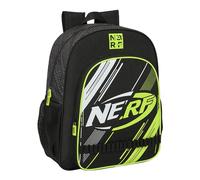 Safta NERF GET READY - Mochila Junior, Adaptable a Carro, Ideal para Niños de Diferentes Edades, Cómoda y Versátil, Calidad y Resistencia, 32x12x38 cm, Color Negro