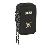 Safta One Piece Pirates - Estuche Escolar con 37 Útiles Incluidos, Estuche Infantil, Estuche Niño, Ideal para Niños de 5 a 14 Años, Cómodo y Versátil, Calidad y Resistencia, 12.5x5.5x19.5 cm