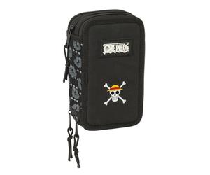 Safta One Piece Pirates - Estuche Escolar con 37 Útiles Incluidos, Estuche Infantil, Estuche Niño, Ideal para Niños de 5 a 14 Años, Cómodo y Versátil, Calidad y Resistencia, 12.5x5.5x19.5 cm