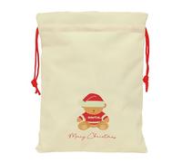Safta Mochila saquito plano infantil Osito Beige Felices Fiestas, fácil limpieza, 26x1x34 cm