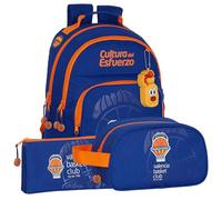 Safta | Pack 3 Piezas VALENCIA BASKET Mochila, Estuche y Neceser VALENCIA BASKET - Mochila, Estuche y Neceser Diseño Único y Licencia Oficial VALENCIA BASKET