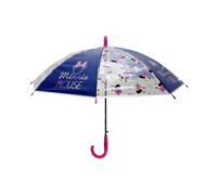 Safta | Paraguas Cúpula Disney Minnie Mouse Naive Manual 43 cm, 76 cm Diámetro 17'', Transparente POE con 8 Paneles, Varilla Metal y Nervios Acero 8 mm, Asa y Punta PVC, Medidas 48,5 cm