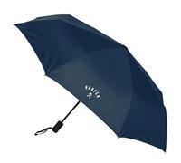Safta | Paraguas Plegable Automático Harper & Neyer, Apertura con Botón, 58 cm, 23″ y 102 cm Diámetro, 8 Paneles, Varilla Metal y Nervios Acero 8 mm, Asa Engomada, Poliéster, Azul Marino