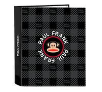 Safta PAUL FRANK Campers - Carpeta de Folio 4 Anillas, Ideal para Niños de Diferentes Edades, Cómoda y Versátil, Calidad y Resistencia, 27x6x33 cm, Color Negro