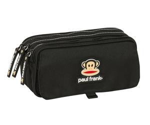 Safta Paul Frank Join The Fun - Portatodo Triple Big, Estuche Infantil, Estuche Niño, Ideal para Niños en Edad Escolar, Cómodo y Versátil, Calidad y Resistencia, 21.5x8x10 cm, Color Negro